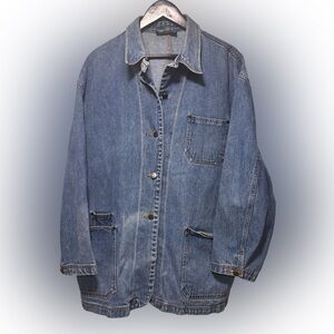Vintage 80s Harve Bernard Denim Barn Chore Jacket Unisex Adult Size XL